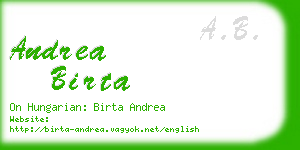 andrea birta business card